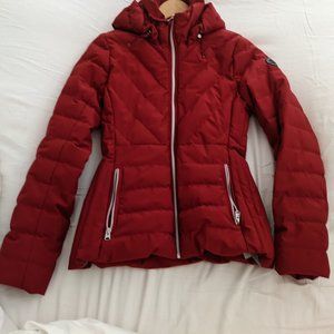 Abercrombie & Fitch womens Hooded Puffer Jacket Red Reg $198 Size S